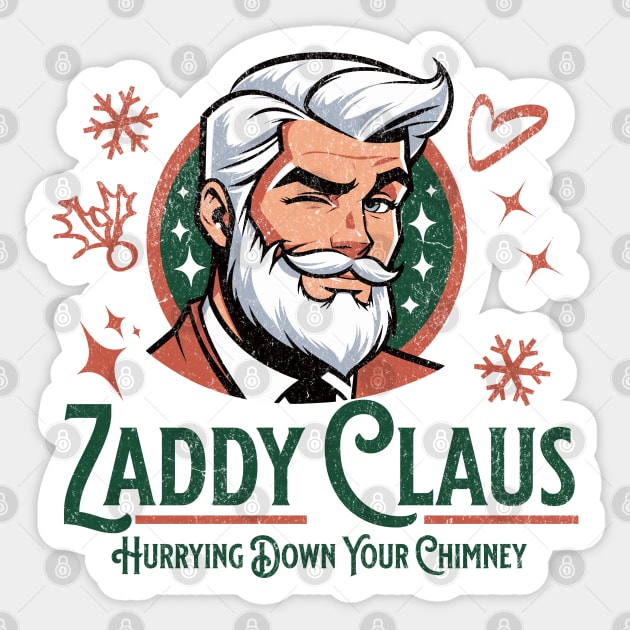 Sexy Zaddy Claus Christmas Handsome Santa Claus Sticker by Yesteeyear